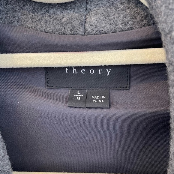 Theory Wool & Leather Jacket sz Large - Picture 2 of 5